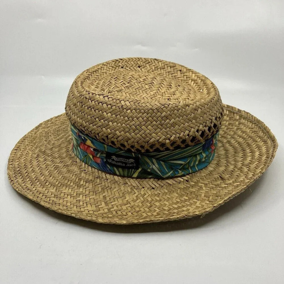 Panama Jack Floral Parrot  Band Straw Hat Safari Sun Summer Small - Picture 3 of 10